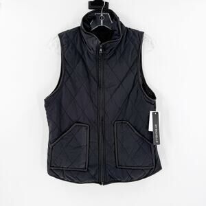 NWT My Michelle Black Puffer Full Zip Outdoor Vest Women's Size Large